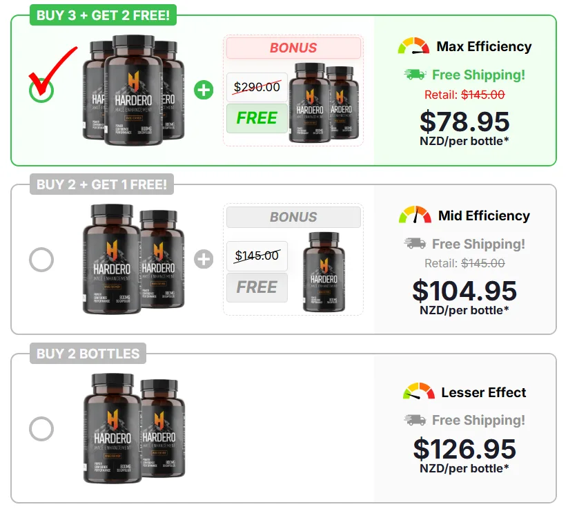 Hardero Male Enhancement NZ Pricing